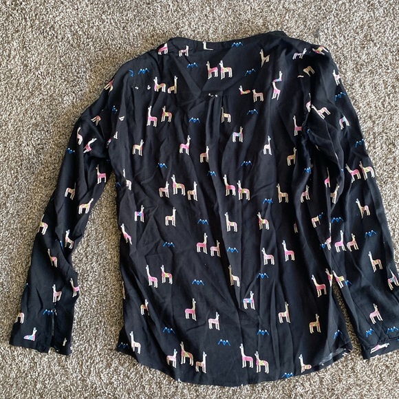 Maeve Anthropologie Alpaca Llama Black Long Sleeve V Neck Shirt, Women’s 2 - Picture 15 of 16